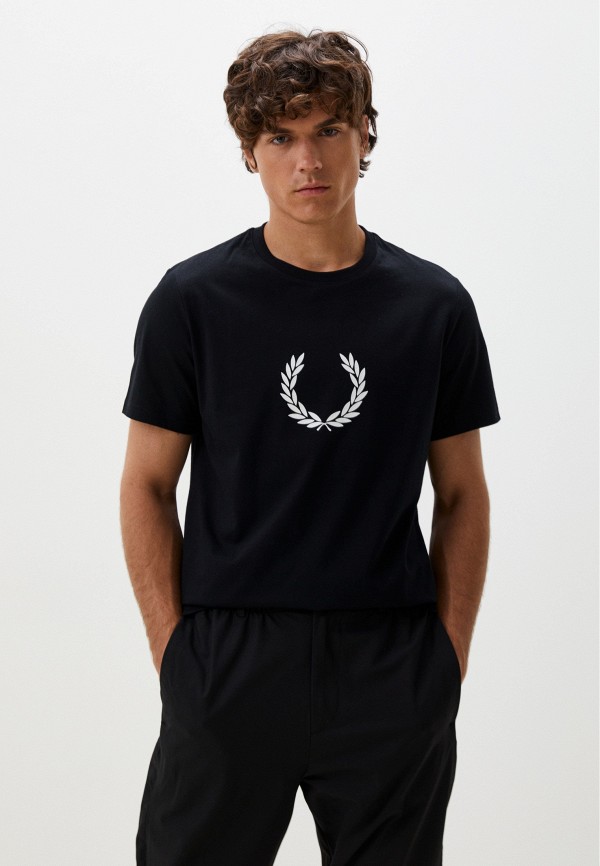 

Футболка Fred Perry, Черный, FLOCKED LAUREL WREATH GRA