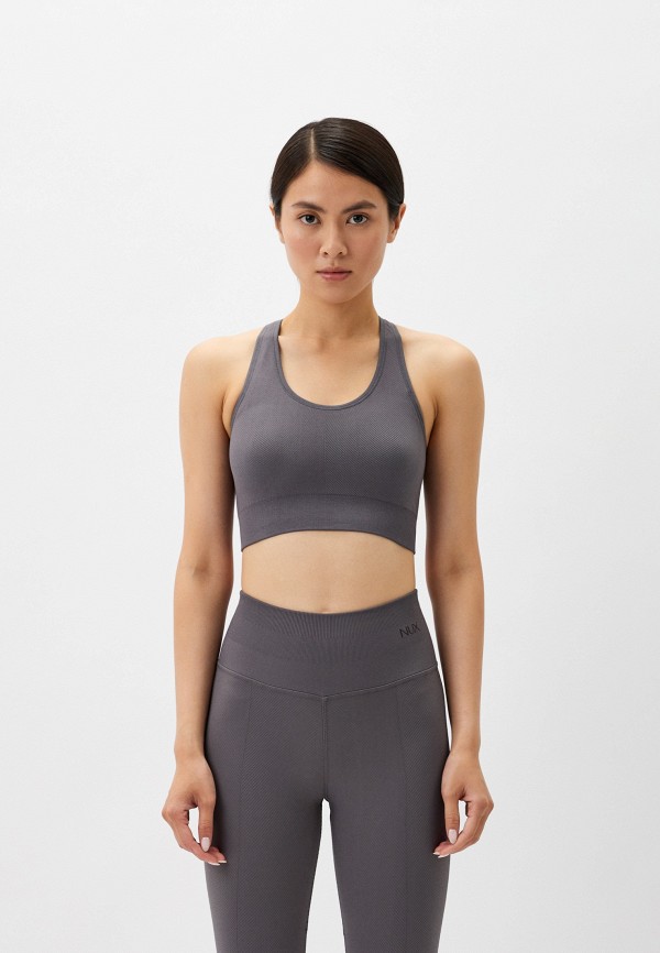 

Топ спортивный Nux, Серый, One By One Scoop Bra