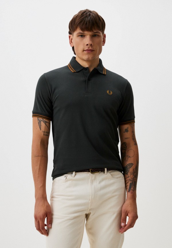 

Поло Fred Perry, Хаки, TWIN TIPPED