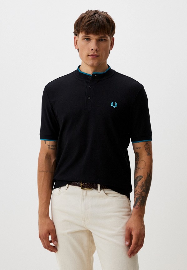

Поло Fred Perry, Черный, WOVEN MESH HENLEY