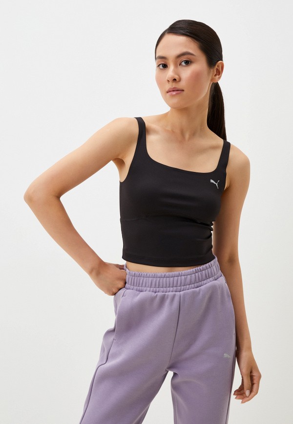 

Топ спортивный PUMA, Черный, STUDIO CLOUDSPUN RIB TANK - SHORT