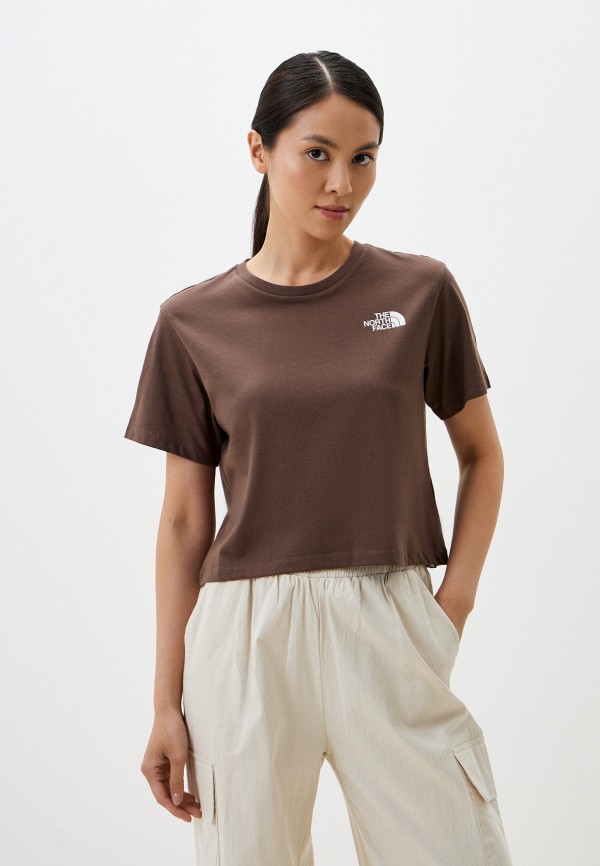 

Футболка The North Face, Коричневый, Cropped Simple Dome Tee