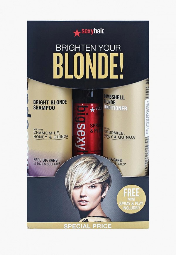 

Набор для ухода за волосами Sexy Hair, "Сохранение цвета блонд", Blond color safe, 300 мл +300 мл +50 мл