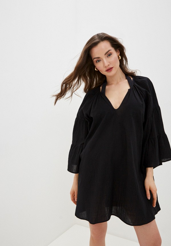 

Платье пляжное Seafolly Australia, Черный, Tiered Sleeve Cover Up