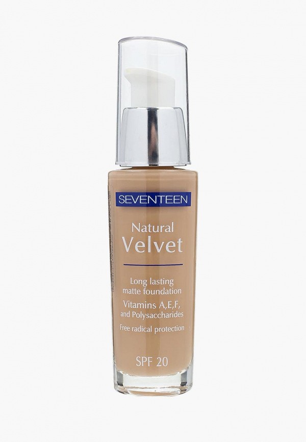 

Тональное средство Seventeen, Бежевый, длительного действия, тон 6 "NATURAL VELVET LONG LASTING MATTE FOUNDATION"