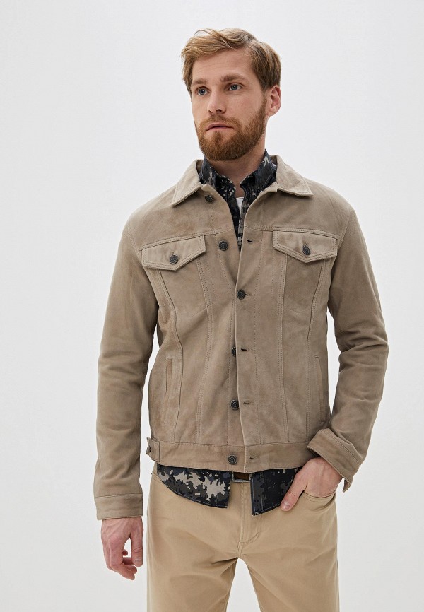 

Куртка кожаная Selected Homme, Бежевый