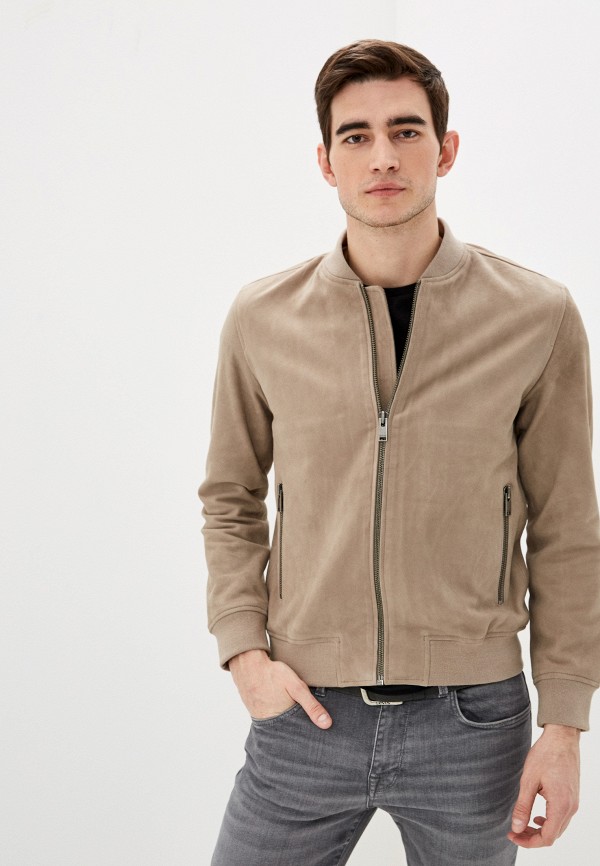 

Куртка кожаная Selected Homme, Бежевый