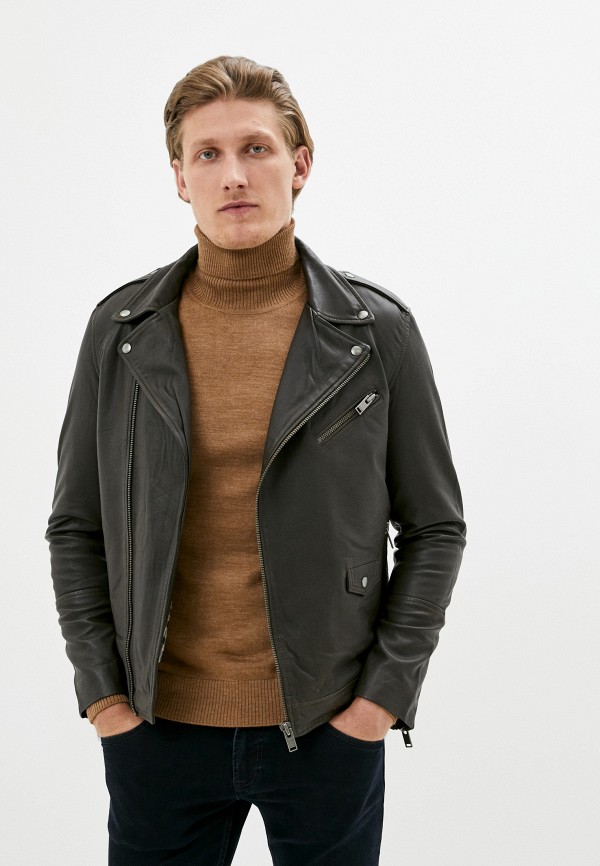 

Куртка кожаная Selected Homme, Коричневый, Selected Homme SE392EMJPBW9