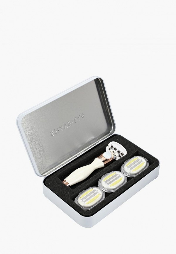

Набор для бритья Shave Lab, Белый, TWEE - Gold Rush white- P.L.6+ для женщин(белый/золото, комплект 6+(с увлажняющей подушечкой) лезвий х 4шт).