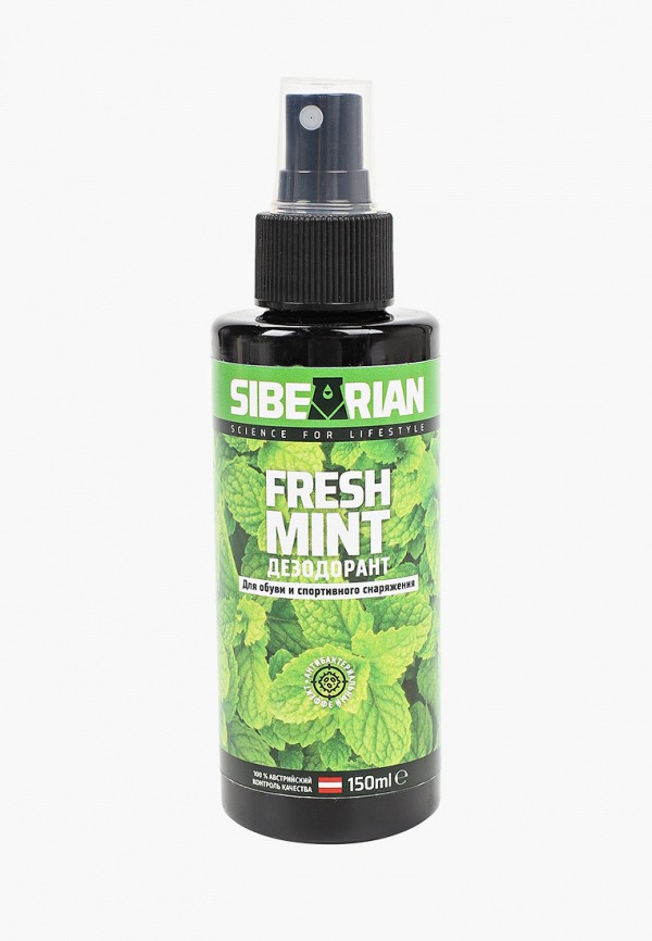 

Дезодорант для обуви Sibearian, Прозрачный, Fresh Mint, антибактериальный, 150 мл