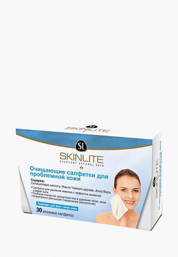 

Салфетки для снятия макияжа Skinlite, Прозрачный, для проблемной кожи, 30 шт