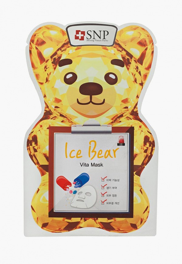 

Маска для лица SNP, ICE BEAR с витаминами, 33 мл, Прозрачный