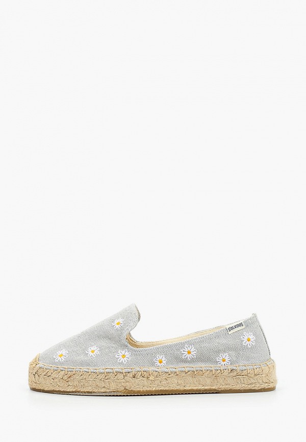 

Эспадрильи Soludos, Серый, Daisies Embroidered Espadrille
