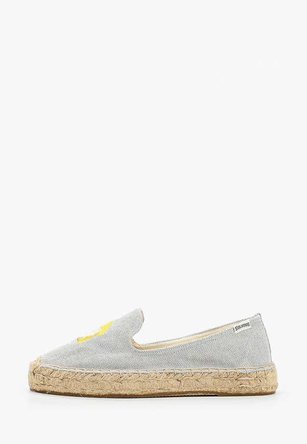 

Эспадрильи Soludos, Серый, LEMONS PLATFORM SMOKING SLIPPER