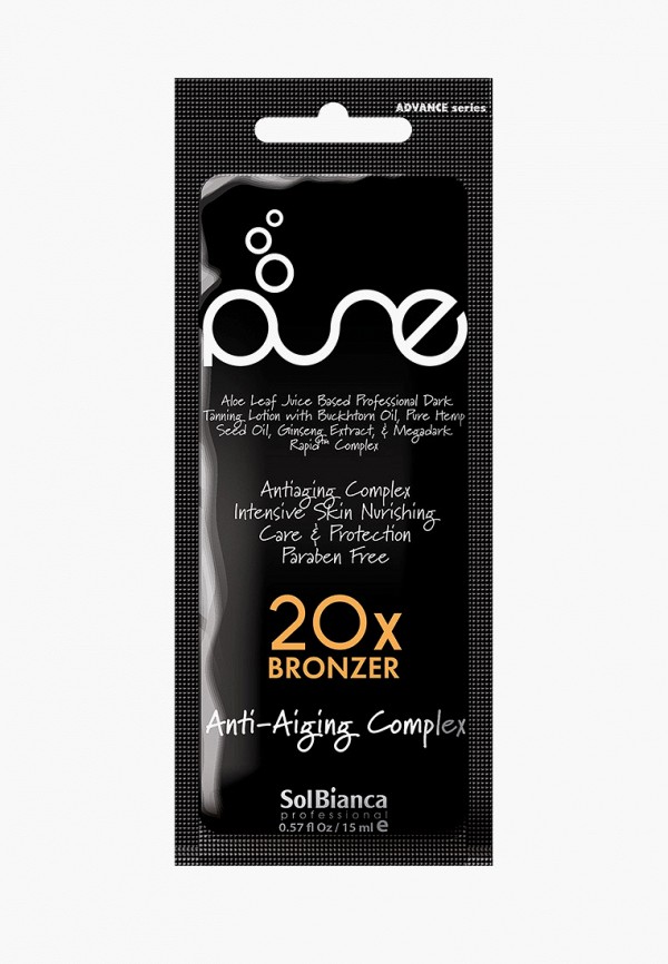 

Крем для тела Solbianca, Прозрачный, для солярия “Pure”20х bronzer 45 мл