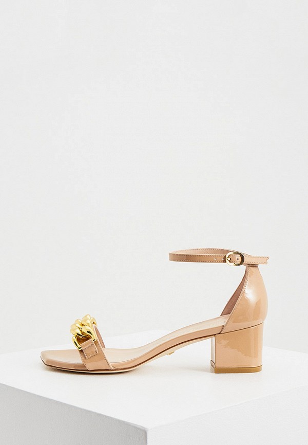 

Босоножки Stuart Weitzman, Бежевый, AMELINA BLOCK 50 CHAIN