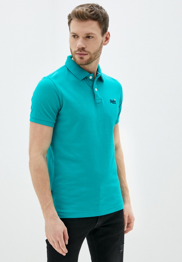 

Поло Superdry, Бирюзовый, Superdry SU789EMIBOQ8
