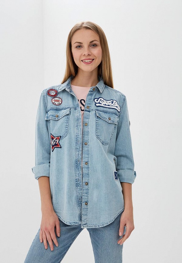 

Рубашка джинсовая Superdry, Голубой, Superdry SU789EWAABA5