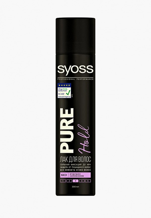 

Лак для волос Syoss, Прозрачный, Pure Hold, Экстрасильная фиксация 300 мл