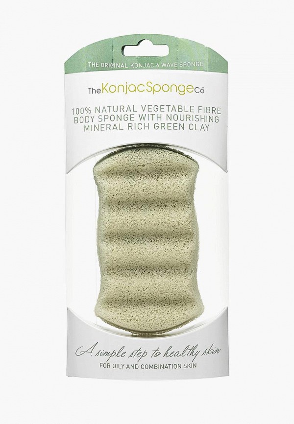 

Спонж для тела The Konjac Sponge Co, для мытья Premium Six Wave Body Puff with French Green Clay (премиум-упаковка)