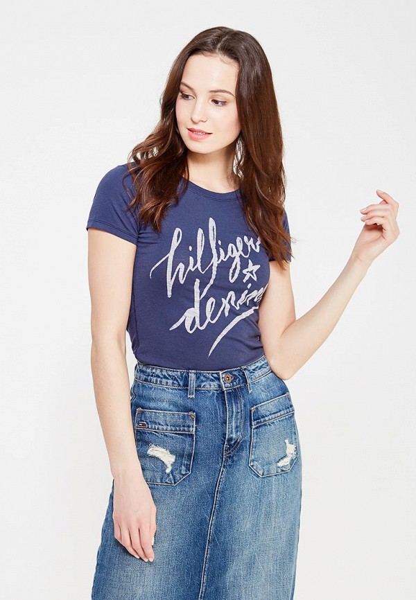 Футболка Tommy Hilfiger Denim Tommy Hilfiger Denim TO013EWTPB81 джинсы tommy hilfiger denim tommy hilfiger denim to013emtoy47