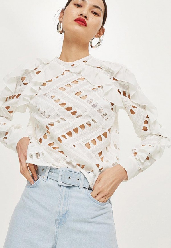

Блуза Topshop, Topshop TO029EWCEVH8, Белый