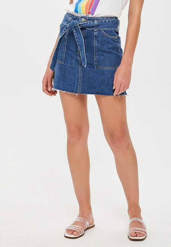 

Юбка джинсовая Topshop, Topshop TO029EWCHEX0, Синий