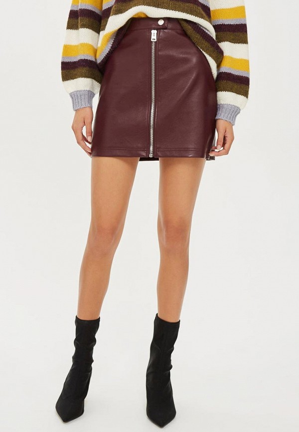 

Юбка Topshop, Topshop TO029EWCWBZ3, Бордовый