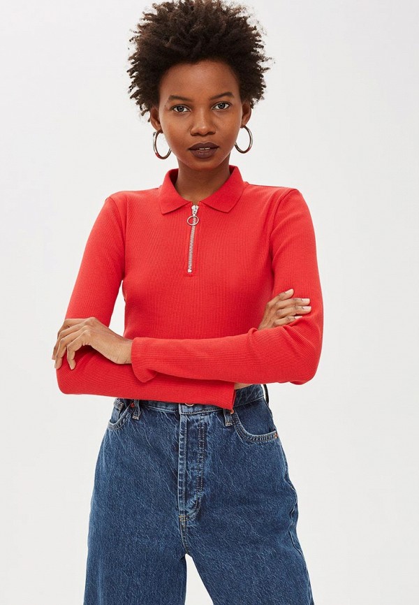 

Поло Topshop, Topshop TO029EWDBUI9, Красный