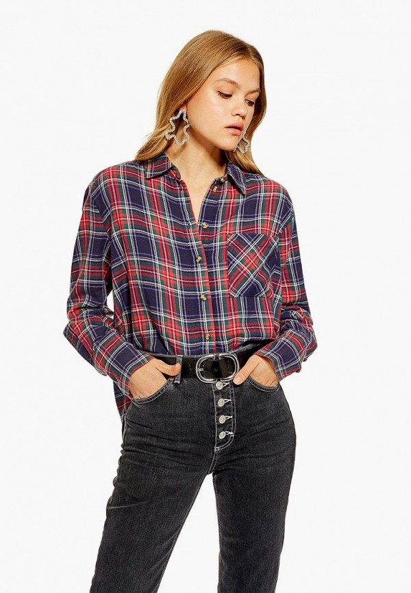 

Рубашка Topshop, Topshop TO029EWDFHC4, Синий