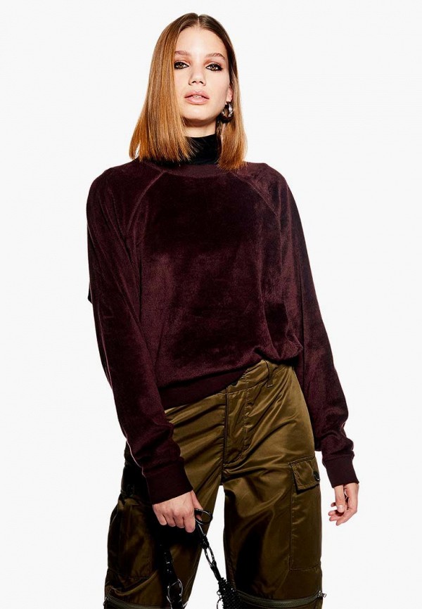 

Свитшот Topshop; Topshop TO029EWDTQN0, Бордовый
