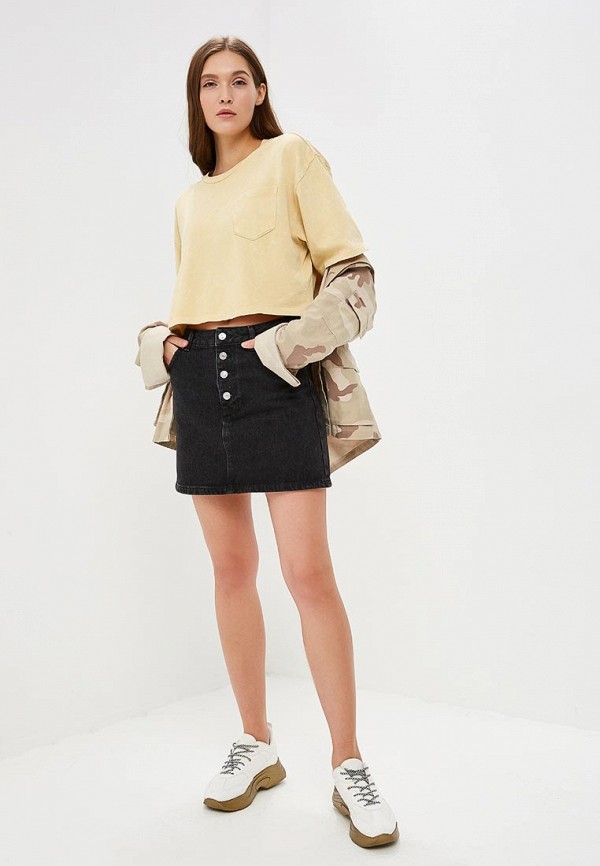 

Юбка джинсовая Topshop; Topshop TO029EWEFRG5, Черный