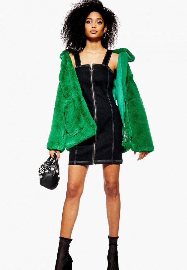 

Платье джинсовое Topshop; Topshop TO029EWEIQF6, Черный
