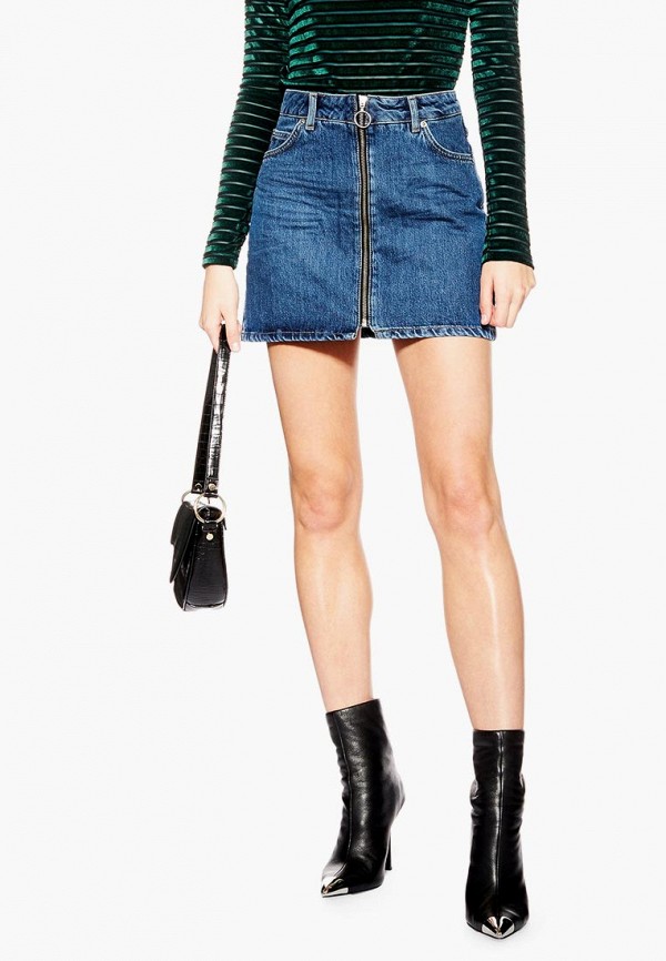 

Юбка джинсовая Topshop, Topshop TO029EWEIQF9, Синий