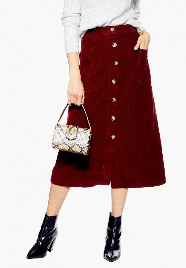 

Юбка Topshop, Бордовый, Topshop TO029EWEIQJ7