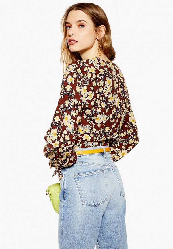 

Блуза Topshop; Topshop TO029EWEOQX4, Коричневый