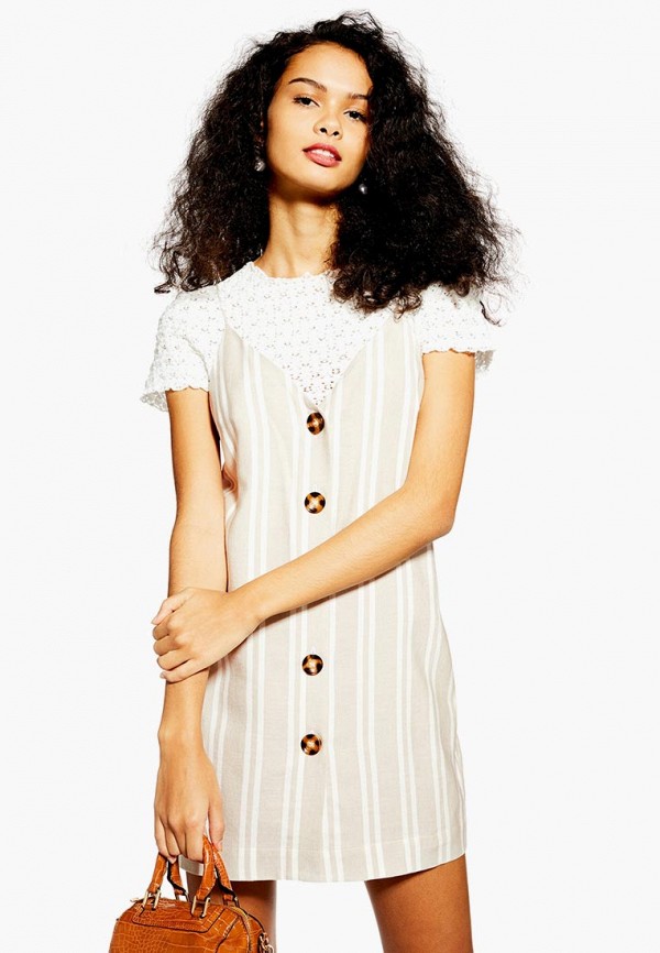 

Сарафан Topshop, Бежевый, Topshop TO029EWEXWM5