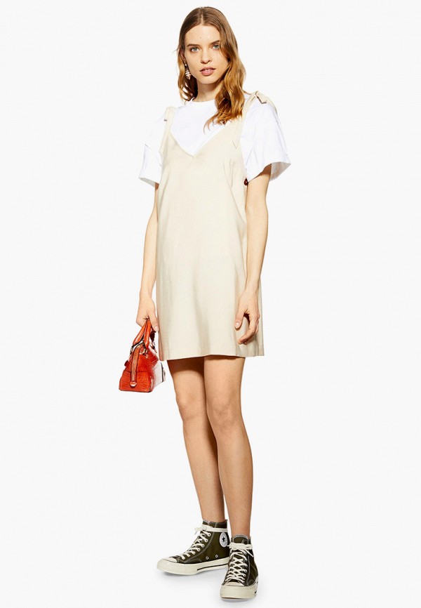 

Платье Topshop, Бежевый, Topshop TO029EWFSTV8