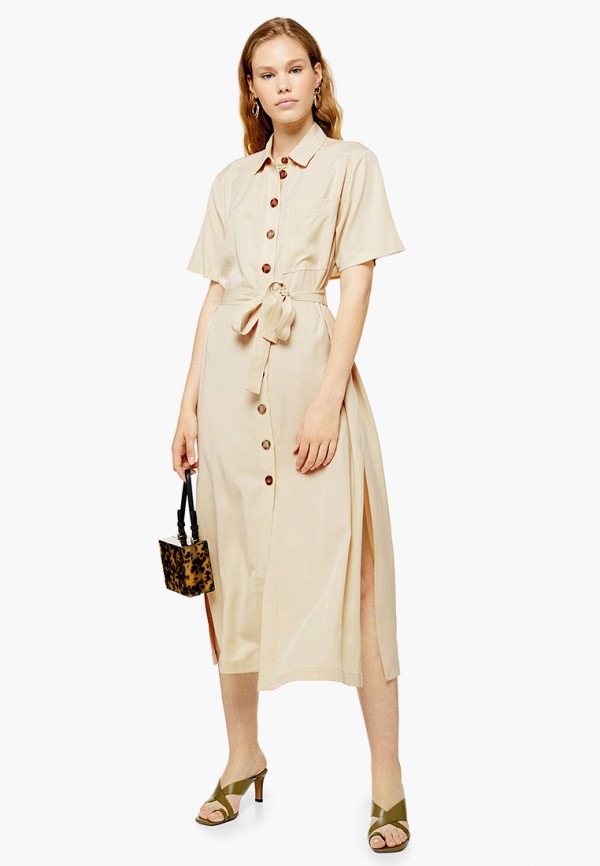 

Платье Topshop, Бежевый, Topshop TO029EWFYSF3