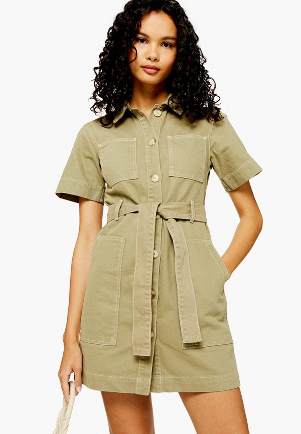 

Платье Topshop, Хаки, Topshop TO029EWGHSA1