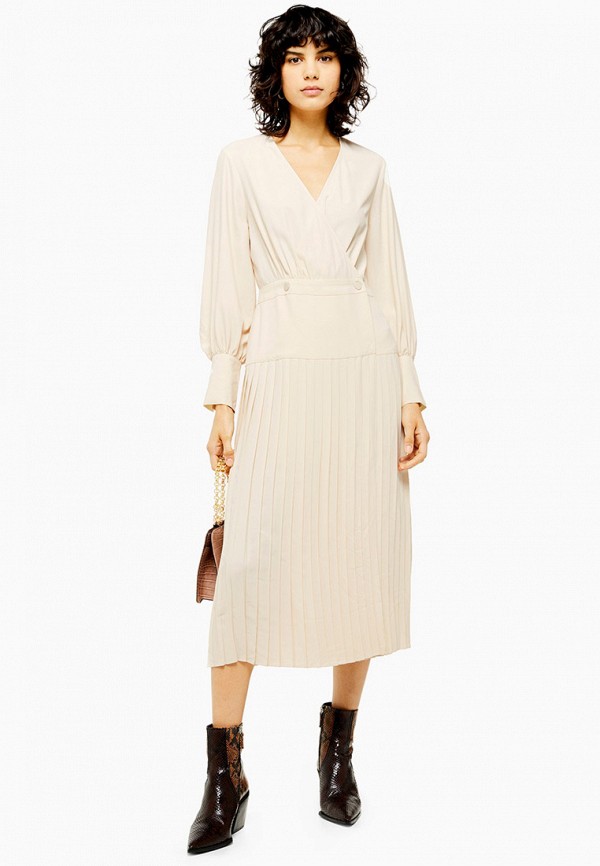 

Платье Topshop, Бежевый, Topshop TO029EWGNIW8