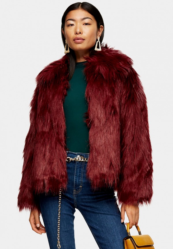 

Шуба Topshop, Бордовый