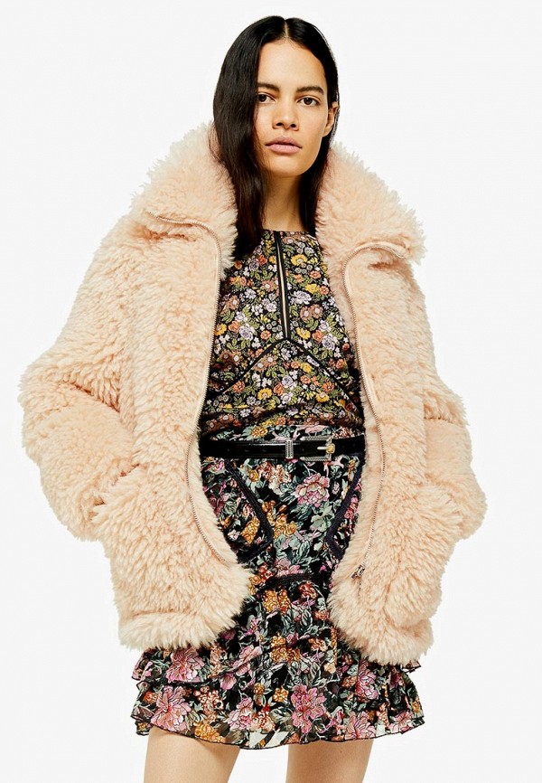 

Шуба Topshop, Бежевый, Topshop TO029EWGVUC0