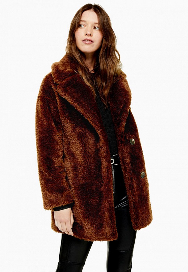 

Шуба Topshop, Коричневый, Topshop TO029EWHDEP0