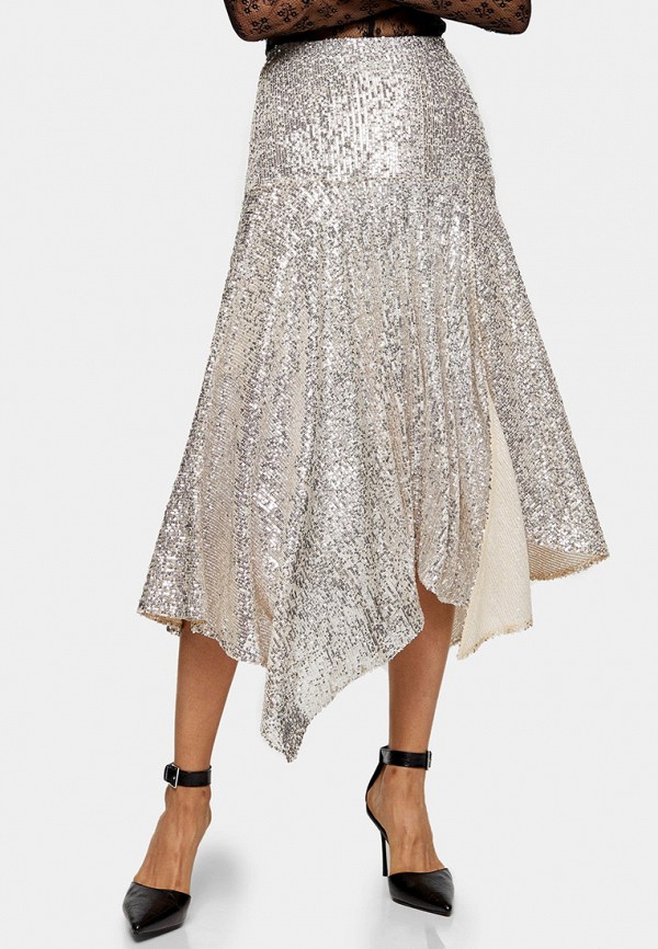 

Юбка Topshop, Серебряный, Topshop TO029EWHOHO2