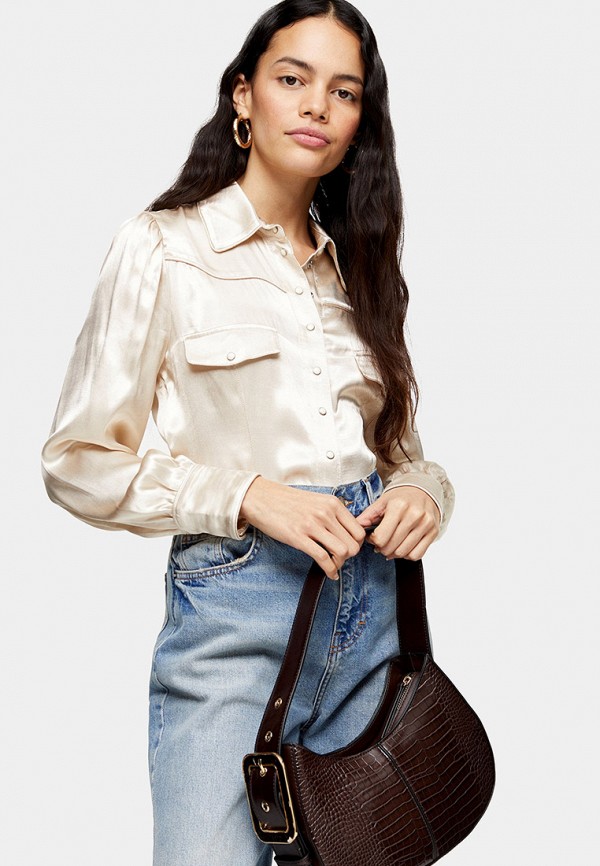 

Блуза Topshop, Бежевый, Topshop TO029EWHRCL7