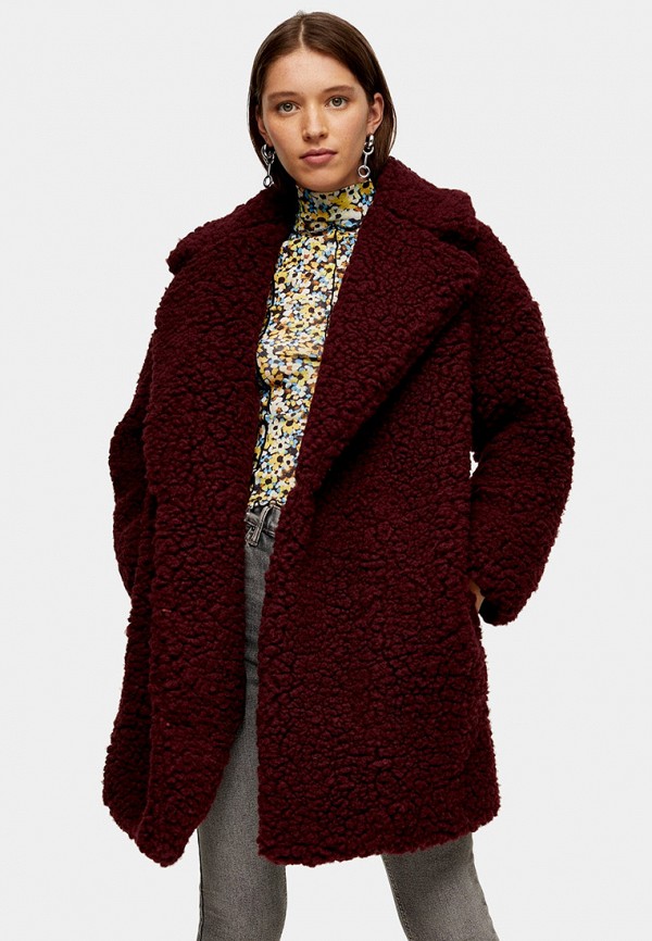 

Шуба Topshop, Бордовый, Topshop TO029EWIATC5