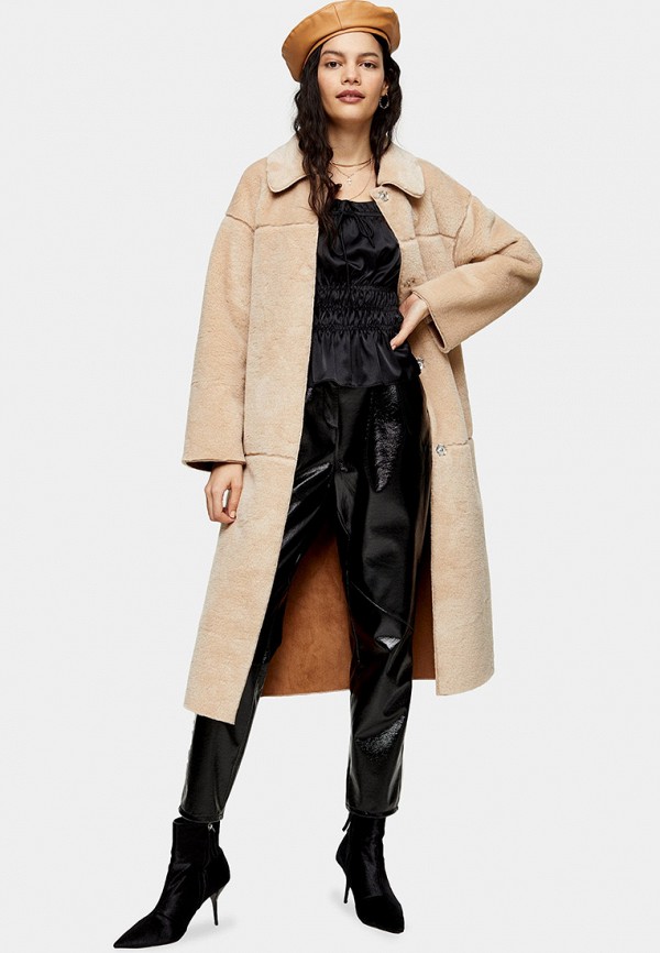 

Шуба Topshop, Бежевый, Topshop TO029EWIEXU1