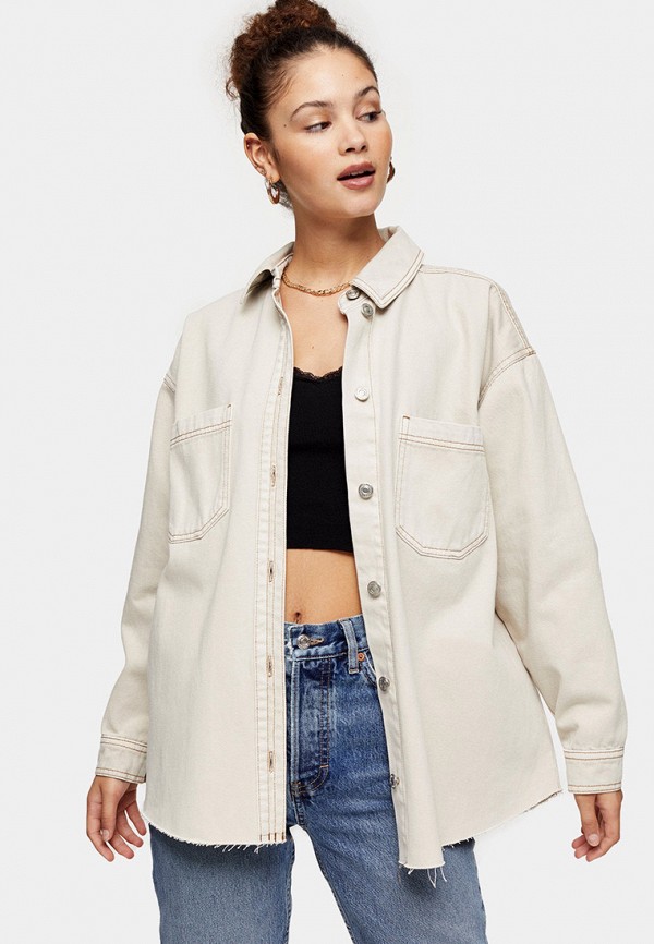 

Рубашка джинсовая Topshop, Бежевый