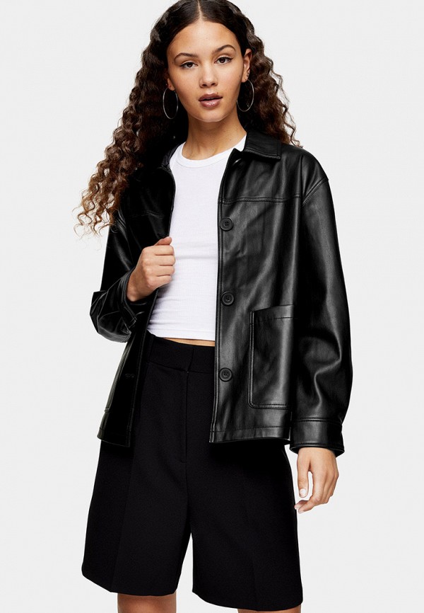 

Куртка кожаная Topshop, Черный, Topshop TO029EWJGKD1